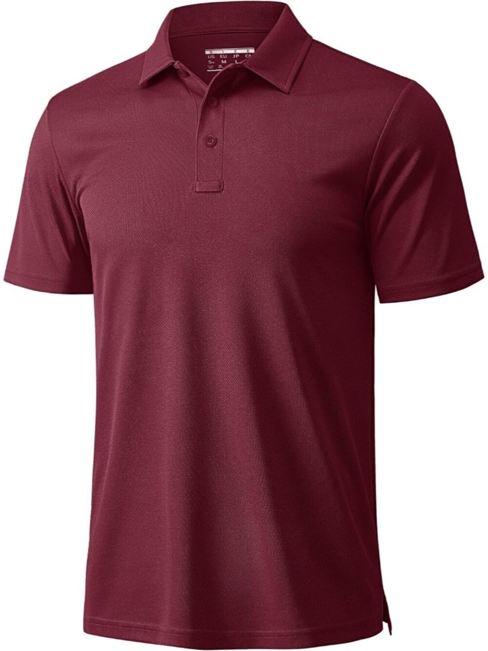 Menâs Wine Red Golf Polo Quick Dry Moisture Wicking Athletic Fit Tee Shirt
